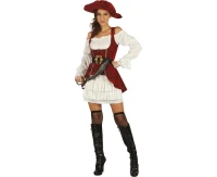 Pirate role-play set for adult  (dress, hat, corset vest, belt), size M